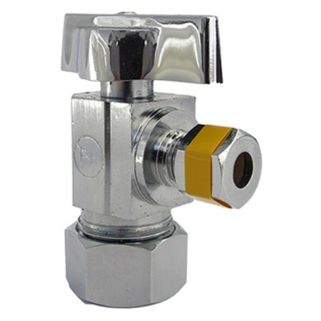 Larsen Supply Co 06-9263 0.62 Compression x 0.25 Quarter Turn Chrome Angle Valve 123160